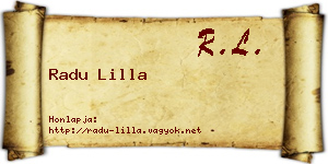 Radu Lilla névjegykártya